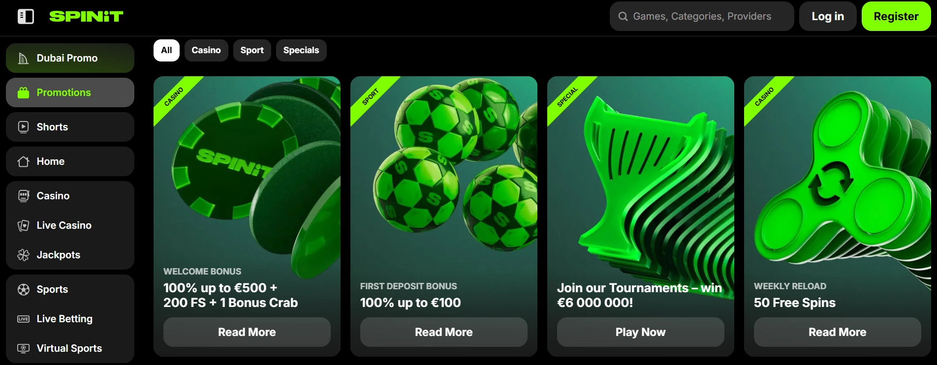 Spinit Casino Promotions screenshot